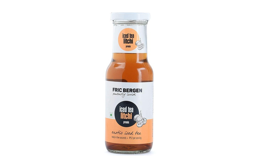 Fric Bergen Iced Tea Litchi Premix    Glass Bottle  100 grams